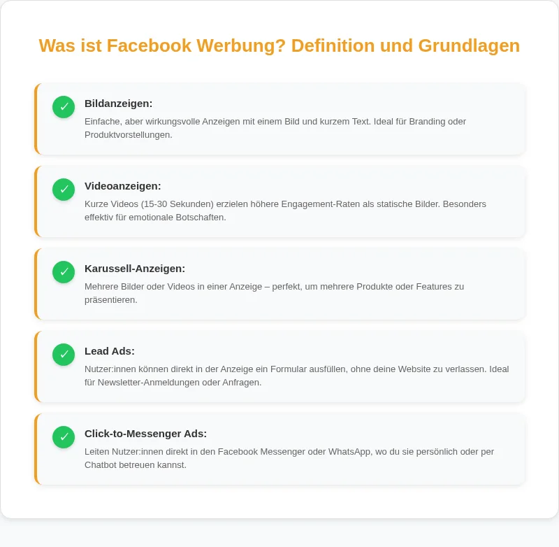 Infografik: Die besten Facebook Ad-Formate: Carousels, Video Ads und mehr im Vergleich