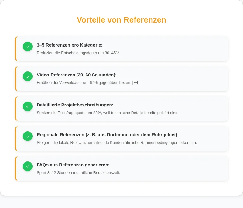 Infografik: Vorteile von Referenzen