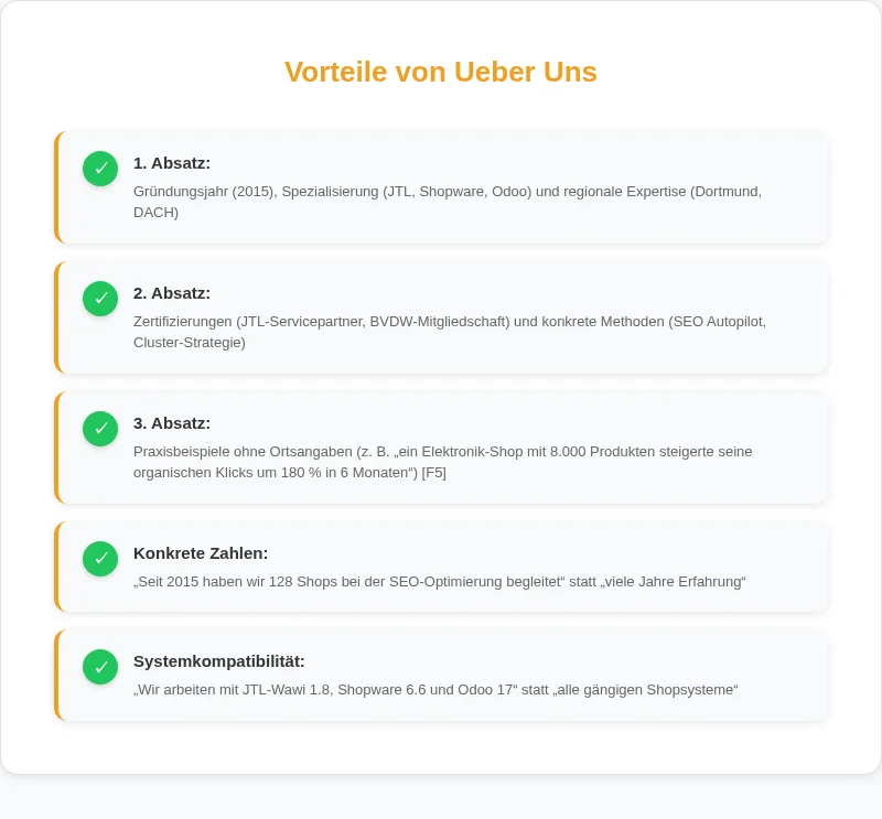 Infografik: Vorteile von Über Uns