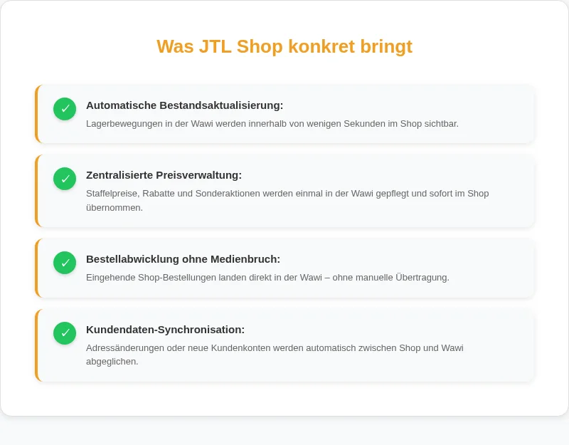 Infografik: Was JTL Shop konkret bringt