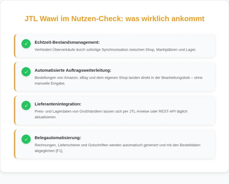 Infografik: JTL Wawi im Nutzen-Check: was wirklich ankommt