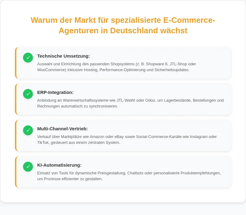 Infografik: Wie Onlineshop-Agenturen Ihren Shop von der Strategie bis zur Optimierung aufbauen