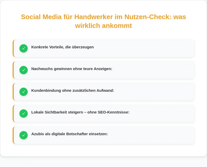 Infografik: Social Media für Handwerker im Nutzen-Check: was wirklich ankommt