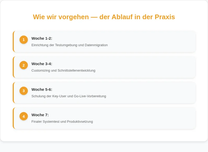 Infografik: Wie wir vorgehen, der Ablauf in der Praxis
