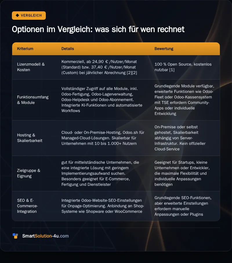 Infografik: Optionen im Vergleich: was sich für wen rechnet