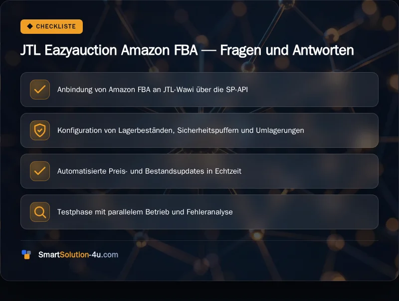 Infografik: JTL Eazyauction Amazon FBA, Fragen und Antworten