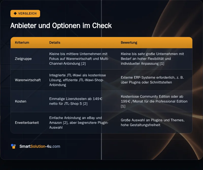 Infografik: Anbieter und Optionen im Check