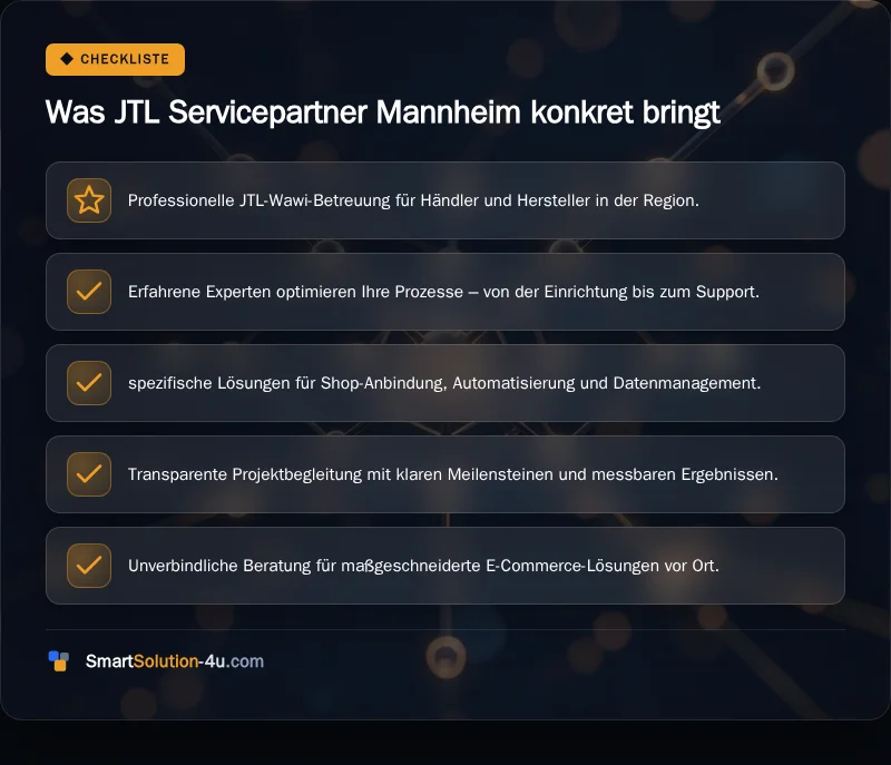 Infografik: Was JTL Servicepartner Mannheim konkret bringt