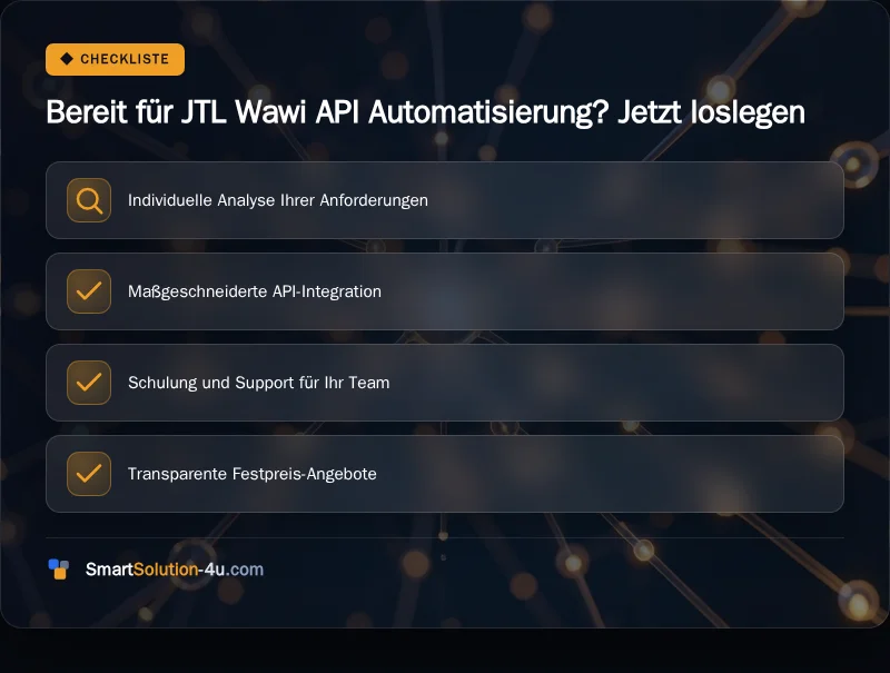 Infografik: Bereit für JTL Wawi API Automatisierung? Jetzt loslegen