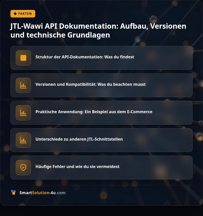 Infografik: JTL-Wawi API Dokumentation: Aufbau, Versionen und technische Grundlagen