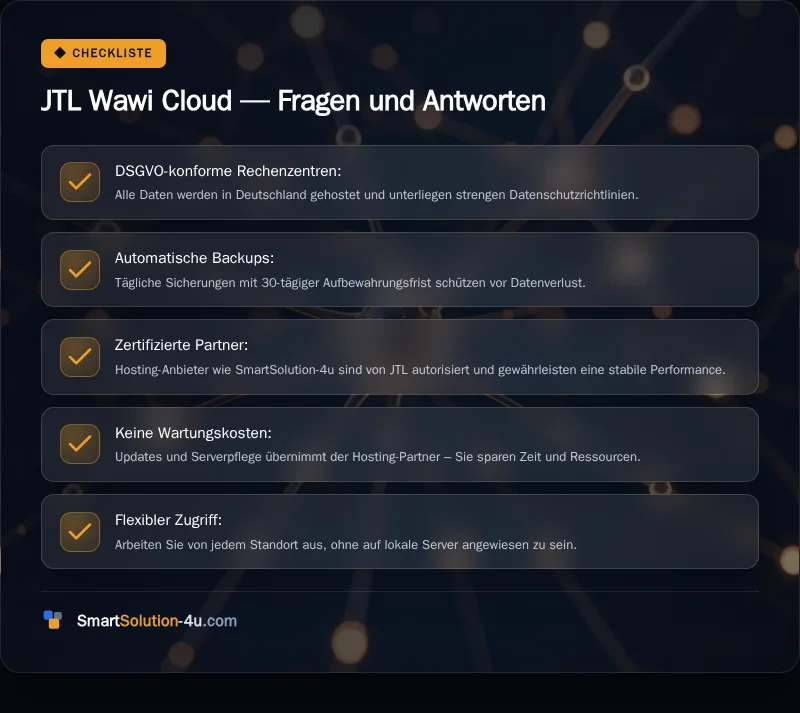 Infografik: JTL Wawi Cloud, Fragen und Antworten