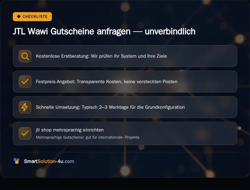 Infografik: JTL Wawi Gutscheine anfragen, unverbindlich