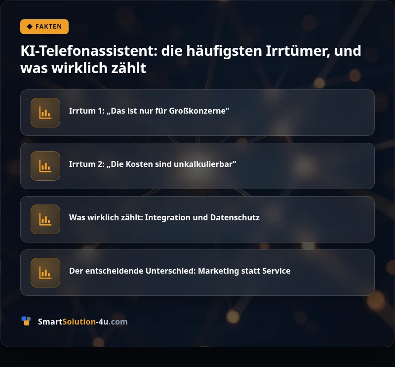 Infografik: KI-Telefonassistent: die häufigsten Irrtümer, und was wirklich zählt