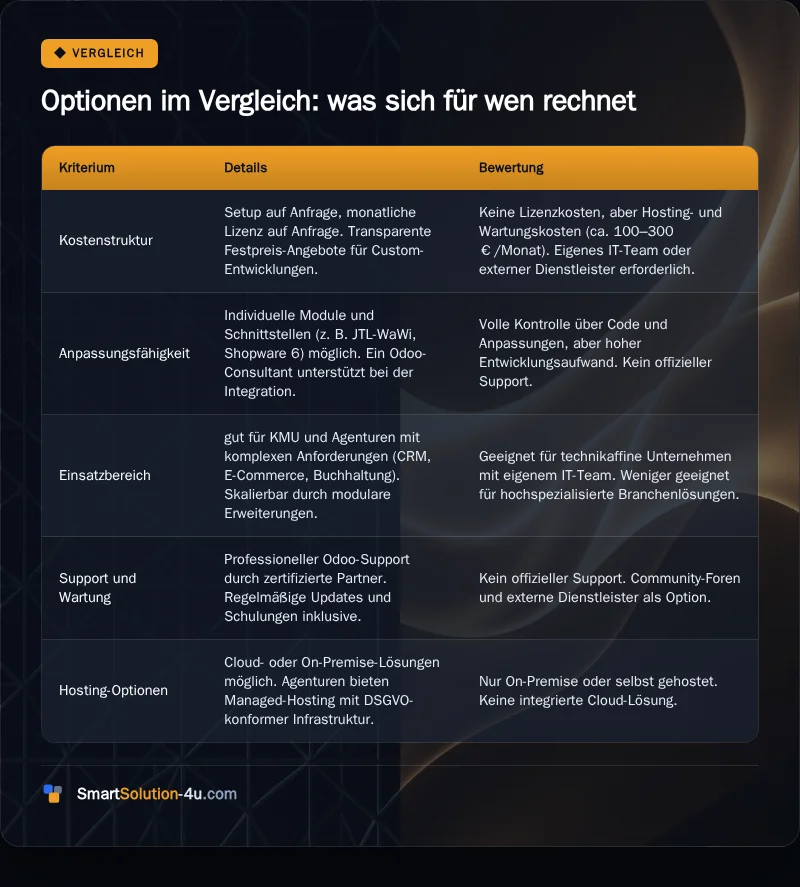 Infografik: Optionen im Vergleich: was sich für wen rechnet