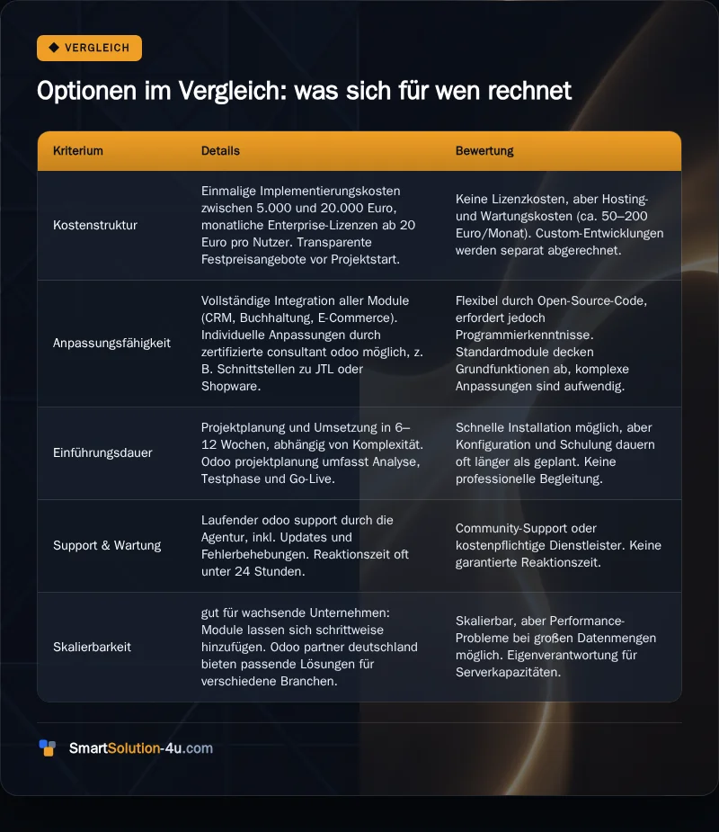Infografik: Optionen im Vergleich: was sich für wen rechnet