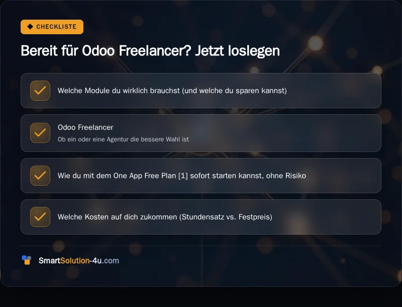 Infografik: Bereit für Odoo Freelancer? Jetzt loslegen