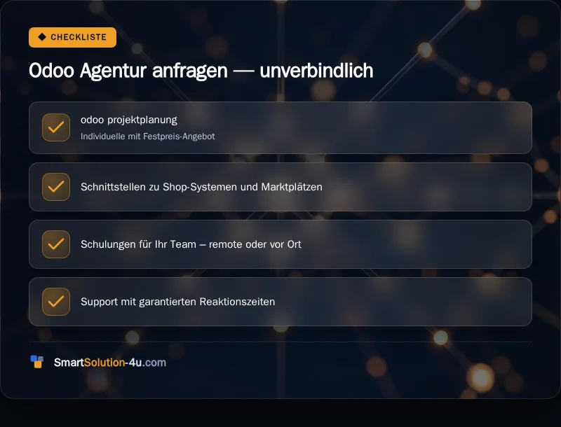 Infografik: Odoo Agentur anfragen, unverbindlich