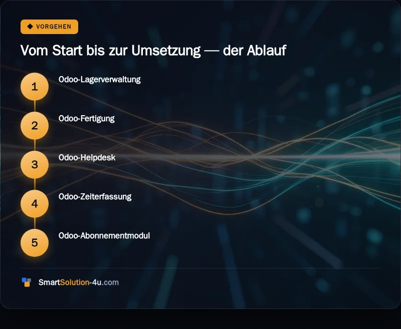 Infografik: Vom Start bis zur Umsetzung, der Ablauf