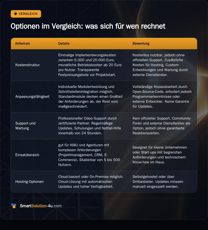 Infografik: Optionen im Vergleich: was sich für wen rechnet