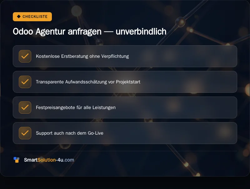 Infografik: Odoo Agentur anfragen, unverbindlich