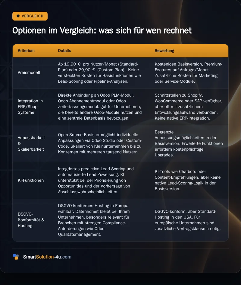 Infografik: Optionen im Vergleich: was sich für wen rechnet