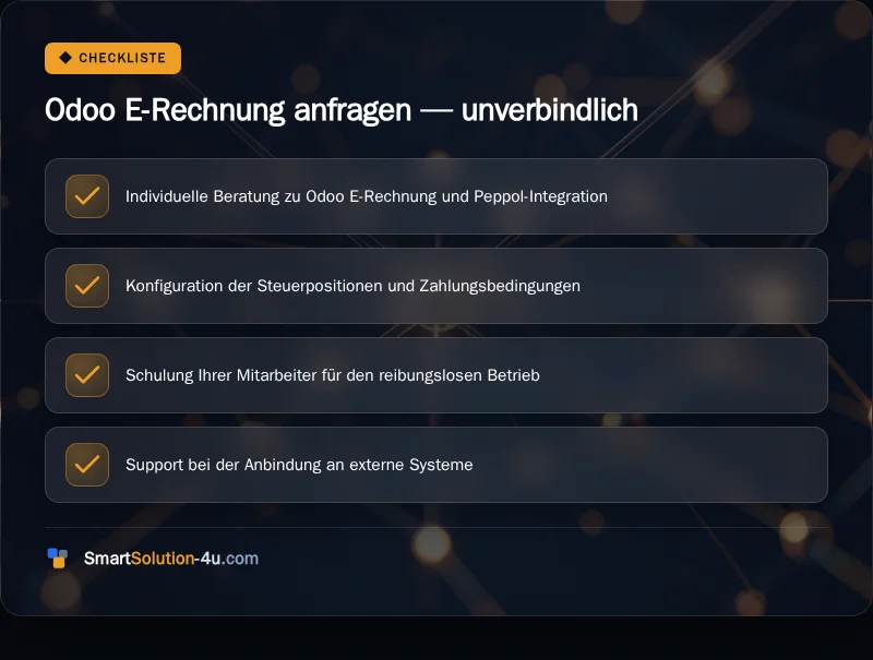 Infografik: Odoo E-Rechnung anfragen, unverbindlich