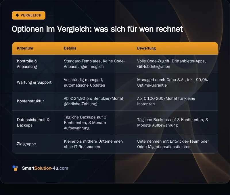 Infografik: Optionen im Vergleich: was sich für wen rechnet