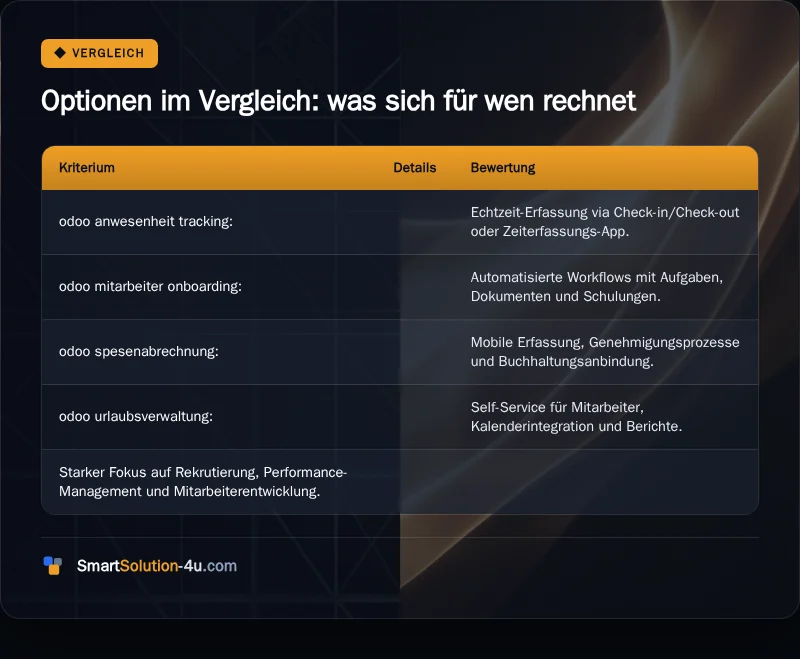 Infografik: Optionen im Vergleich: was sich für wen rechnet
