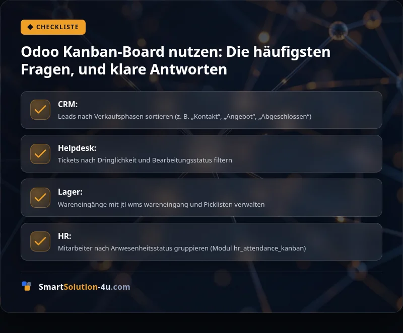 Infografik: Odoo Kanban-Board nutzen: Die häufigsten Fragen, und klare Antworten