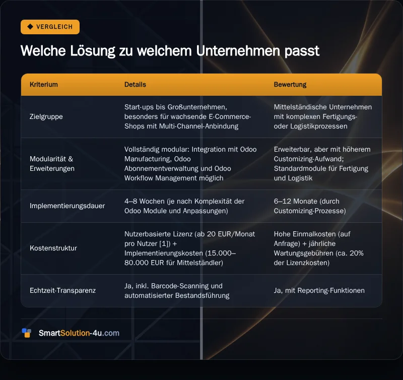 Infografik: Welche Lösung zu welchem Unternehmen passt