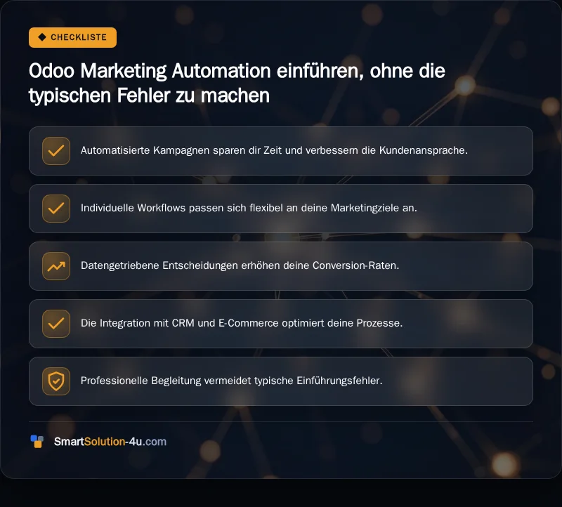 Infografik: Odoo Marketing Automation einführen, ohne die typischen Fehler zu machen