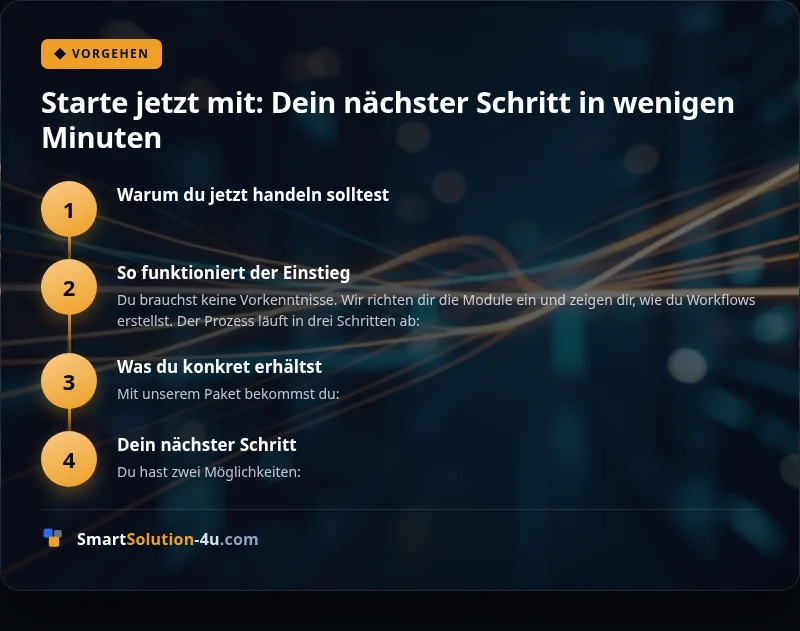Infografik: Starte jetzt mit: Dein nächster Schritt in wenigen Minuten