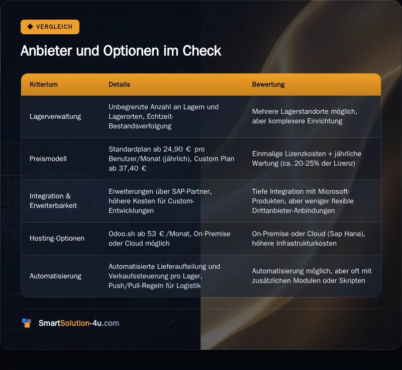 Infografik: Anbieter und Optionen im Check