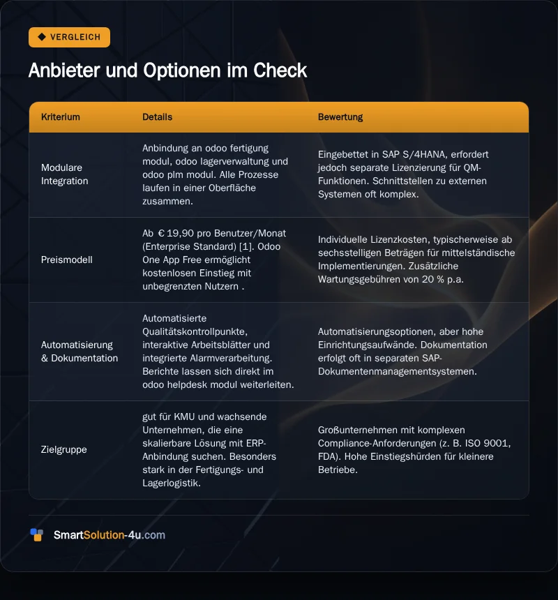 Infografik: Anbieter und Optionen im Check