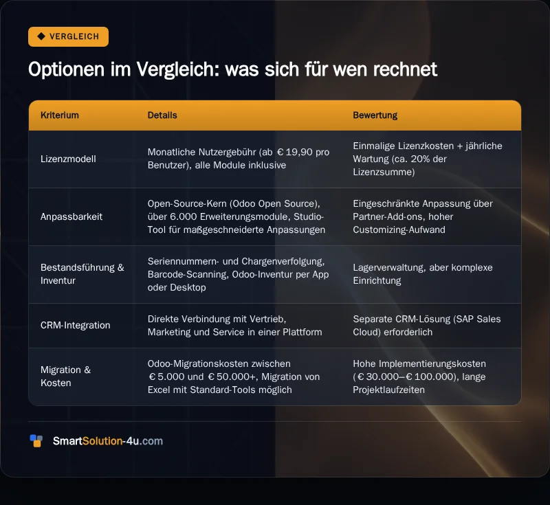 Infografik: Optionen im Vergleich: was sich für wen rechnet