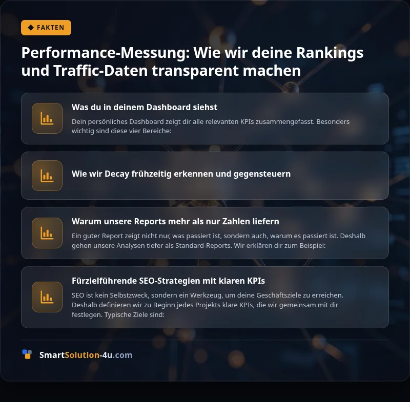 Infografik: Performance-Messung: Wie wir deine Rankings und Traffic-Daten transparent machen
