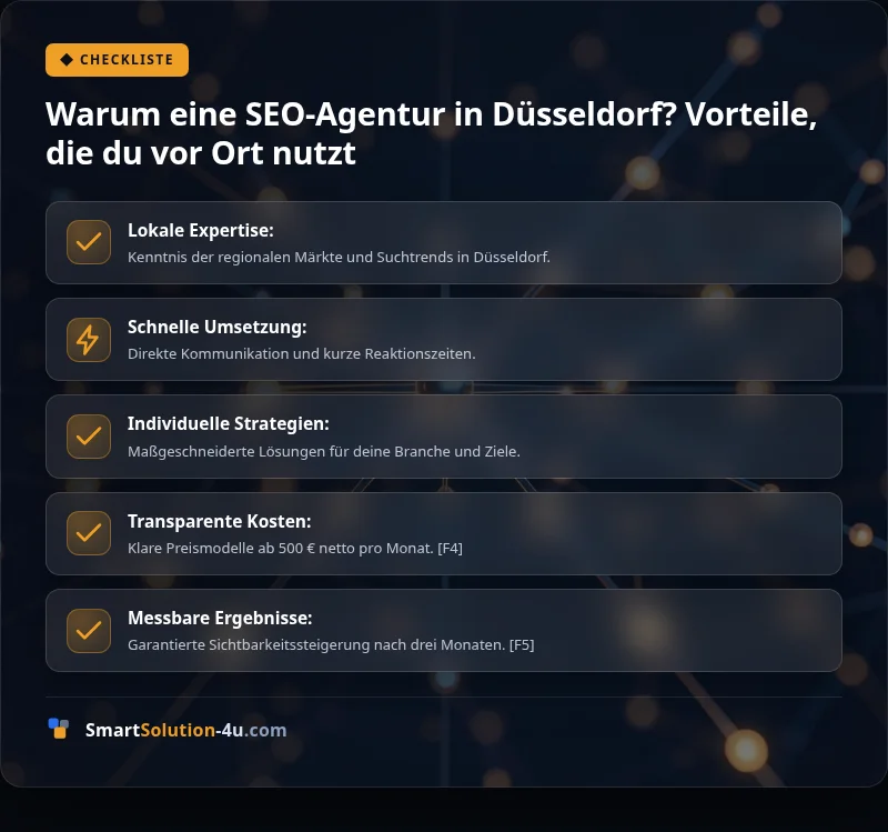 Infografik: Warum eine SEO-Agentur in Düsseldorf? Vorteile, die du vor Ort nutzt
