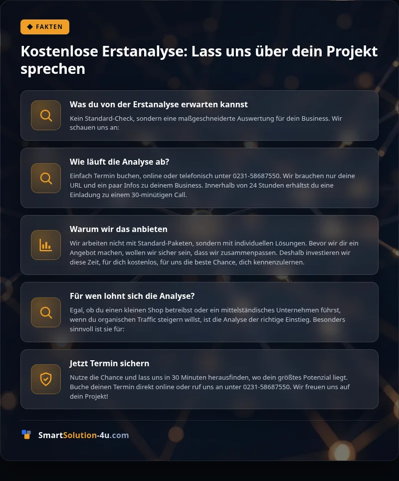 Infografik: Kostenlose Erstanalyse: Lass uns über dein Projekt sprechen