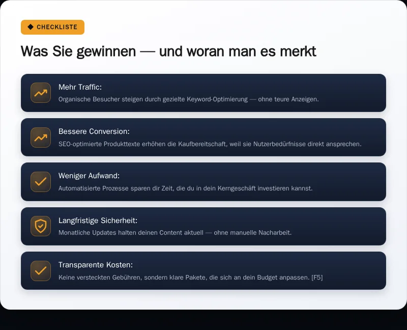 Infografik: Was Du gewinnst — und woran du es merkst