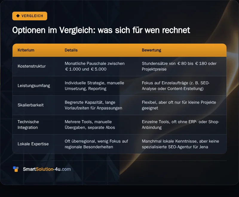 Infografik: Optionen im Vergleich: was sich für wen rechnet