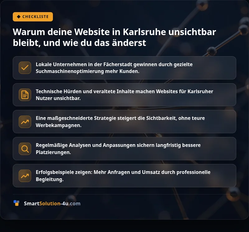 Infografik: Warum deine Website in Karlsruhe unsichtbar bleibt, und wie du das änderst