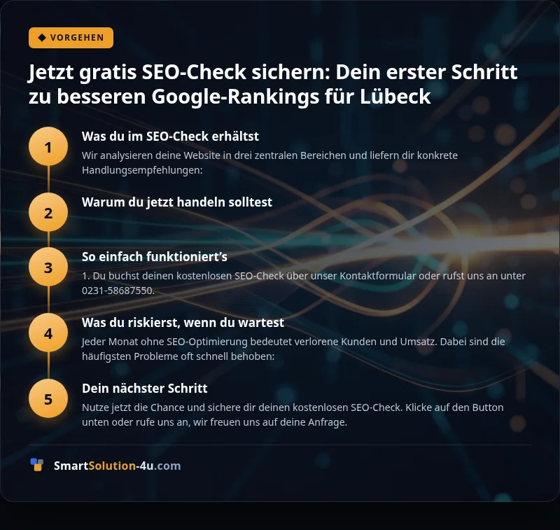Infografik: Jetzt gratis SEO-Check sichern: Dein erster Schritt zu besseren Google-Rankings für Lübeck