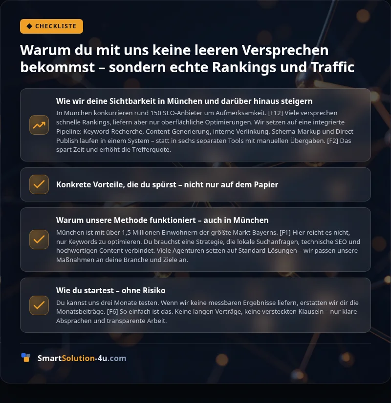 Infografik: Warum du mit uns keine leeren Versprechen bekommst – sondern echte Rankings und Traffic