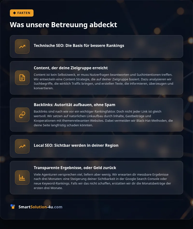 Infografik: Was unsere Betreuung abdeckt