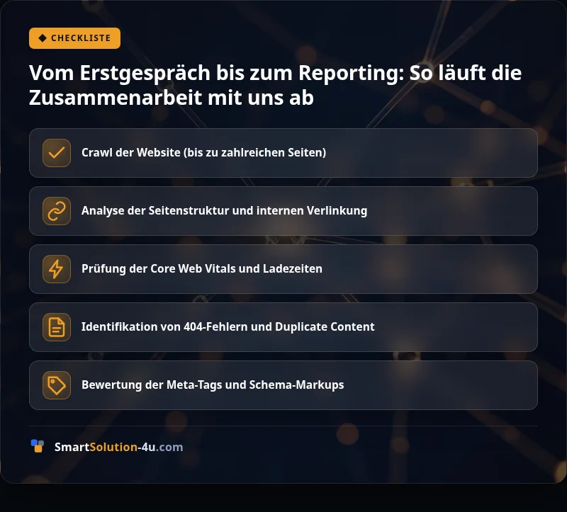 Infografik: Vom Erstgespräch bis zum Reporting: So läuft die Zusammenarbeit mit uns ab