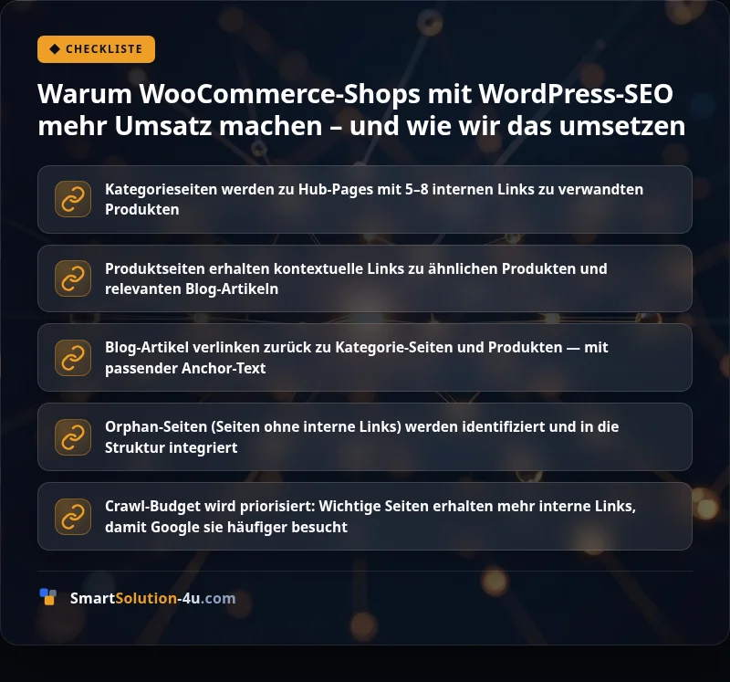 Infografik: Warum WooCommerce-Shops mit WordPress-SEO mehr Umsatz machen – und wie wir das umsetzen
