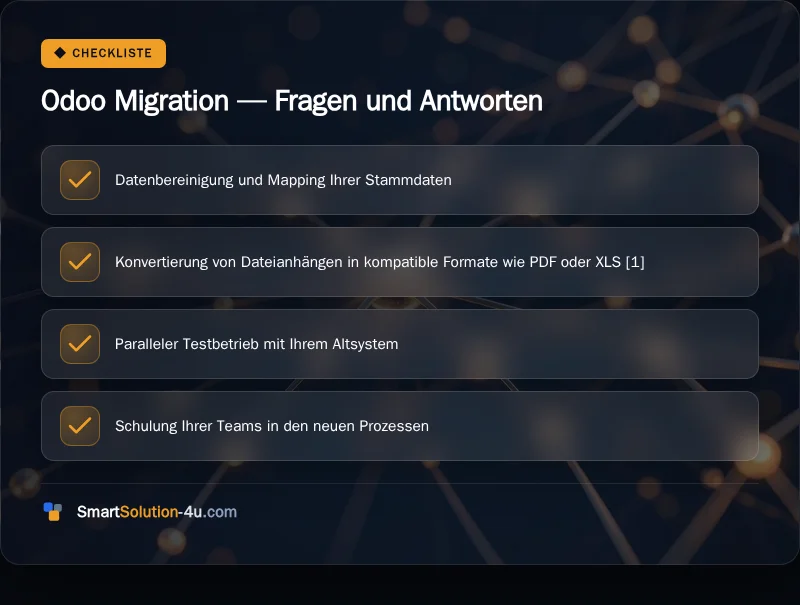 Infografik: Odoo Migration, Fragen und Antworten